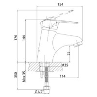 Смеситель для умывальника D-Lin хром D110404
