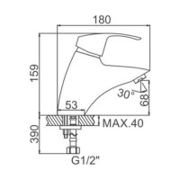 Смеситель для умывальника D-Lin хром D110407