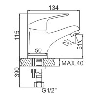 Смеситель для умывальника D-Lin хром D110409
