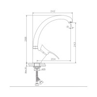Смеситель для кухни Haiba с гайкой, хром HB4101-2