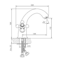 Смеситель для умывальника, хром D-Lin D110810
