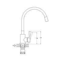 Смеситель для кухни D-Lin белый D155302-3