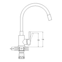 Смеситель для кухни D-Lin зеленый D155302-5