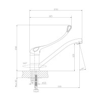 Смеситель для кухни, локтевой, хром D-Lin D151427-6