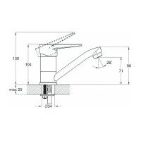 Смеситель для кухни, хром D-Lin D151305-6