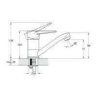 Смеситель для кухни, хром D-Lin D151602
