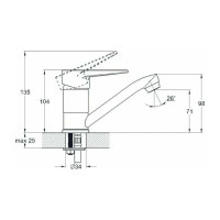 Смеситель для кухни, хром D-Lin D151628