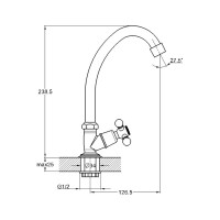 Кран для холодную воду D-Lin хром D151911