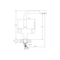 Смеситель для кухни с отдельным аэратором для питьевой воды, нержавейка Haiba HB70088-5