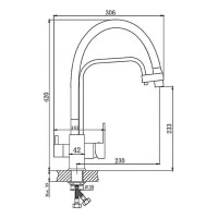 Смеситель для кухни Haiba с фильтром для питьевой воды с гибким изливом серый, хром HB76615