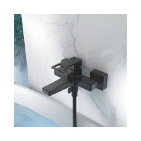 Смеситель для ванны Haiba с коротким изливом, черный HB60615-7