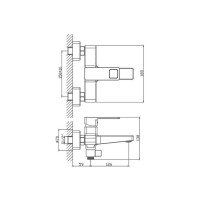 Смеситель для ванны Haiba с коротким изливом, черный HB60615-7