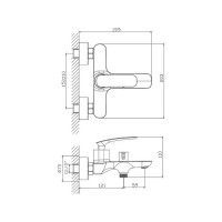 Смеситель для ванны Haiba с коротким изливом, хром HB60616