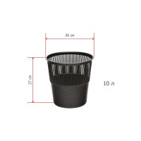 Офисная корзина Luscan 10 л, пластик, черная 1593980