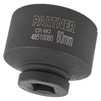 Головка ударная глубокая 6-гранная 80 мм, 1"DR Partner PA-48510080(13112)