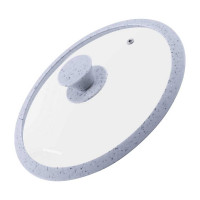 Стеклянная крышка MAUNFELD trinity с силиконовым ободком и ручкой, 28 см MGL28SMLG