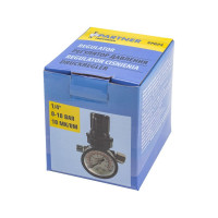 Регулятор давления воздуха 1/4" F x 1/4" M + б/с поворотный, 0-10 бар Partner SP024(54480)