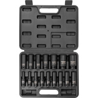 Набор головок ударных глубоких 16 предметов, 1/2"DR (10-19, 21, 22, 24, 27, 30, 32 мм), в кейсе Forcekraft FK-4169-5MPB(26464)