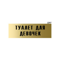 Информационная табличка GRM туалет для девочек прямоугольная д267 300x100 мм 1 шт 218000115-267