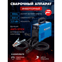 Сварочный аппарат Forsage 3.7 кВт, 230 В, диаметр электрода - 1.6-3.2 мм, сварочный ток - 20-210 А F-MMA-210(58939)