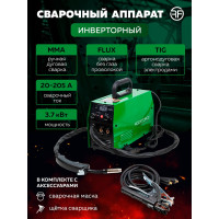 Сварочный аппарат Rockforce 3.7 кВт, 230 В, диаметр электрода - 1.6-3.2 мм, диаметр проволоки - 0.8-1 мм, сварочный ток - 20-205 А RF-MIG-205P(58934)