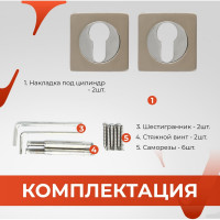 Декоративная накладка под цилиндр VETTORE ET 0601 SN/CP сатин/хром VETTORE 20394