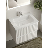 Подвесная тумба Sancos Snob R 590x445x500 мм, c двумя ящиками, оснащенными доводчиками, Bianco SNR60W