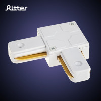 Трековый угловой жесткий коннектор RITTER для соединения шинопровода Artline пластик/медь белый 59745 6