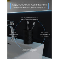 Настольный стакан для зубных щеток FORA delicate black полирезин FOR-DLB044