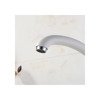 Смеситель для кухни D-Lin с поворотным изливом, белый матовый D150411-C