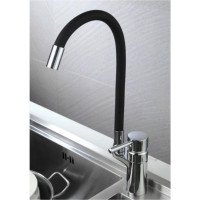 Смеситель для кухни D-Lin с силиконовым изливом, черный D157315-1