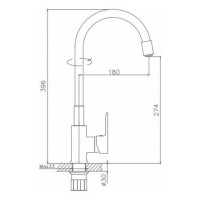 Смеситель для кухни D-Lin черный D155318-1