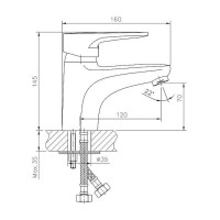 Смеситель для умывальника D-Lin хром D110429