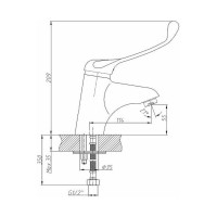 Смеситель для умывальника D-Lin с хирургической ручкой, хром D110427-6