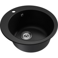 Мойка MIXLINE ml-gm13 круглая, ультра-черная (344), 495мм (глуб. чаши 200) new 551898