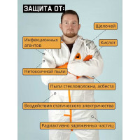 Комбинезон химзащиты Jeta Safety 4 тип, плотн.65 г/м², с проклеенными швами, разм.L/50-52 JPC-70-L