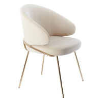 Стул-полукресло BRADEX emil кремовый, с золотыми ножками RF 0545