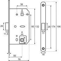 Межкомнатный механизм под фиксатор VETTORE wc 410 b-s magnet mcp матовый хром 20452