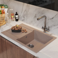 Мойкa MIXLINE ML-GM31 с крылом, песочная 302, 770x500x190 мм newх 552187