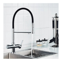 Смеситель для кухни Haiba с отдельным аэратором для питьевой воды, черный HB76854