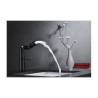 Смеситель для раковины Haiba с поворотным изливом и прогрессивным картриджем, черный HB10813-7