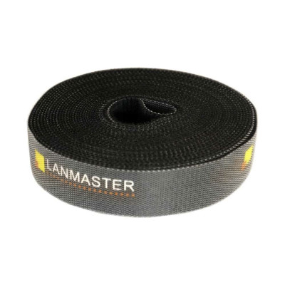 LANMASTER Хомут-липучка шириной 20 мм, 5 м, черный LAN-VCM5M-BK