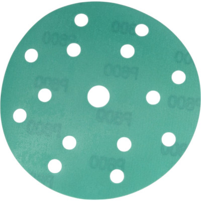 BRUSHTEX Диск абразивный с липучкой dtc-film (green), 150 мм, 15 отверстий, зерно р600, уп. 5 шт 150G15-600