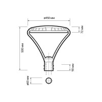 Светильник Jazzway PGL 03 60Вт 3000K IP65 GR AC100-270В парковый 5лет гарантия 5032170