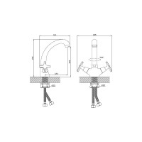 Смеситель для кухни Diadonna с высоким изливом D80-740351