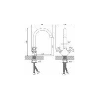 Смеситель для кухни Diadonna с высоким изливом D80-740352