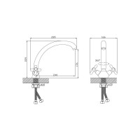 Смеситель для кухни Diadonna с высоким изливом D80-742301