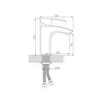 Смеситель для умывальника Diadonna монолитный D80-110103