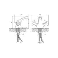 Смеситель для умывальника Diadonna монолитный D80-110352