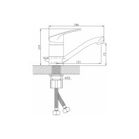 Смеситель для кухни Diadonna с длинным изливом D80-448124